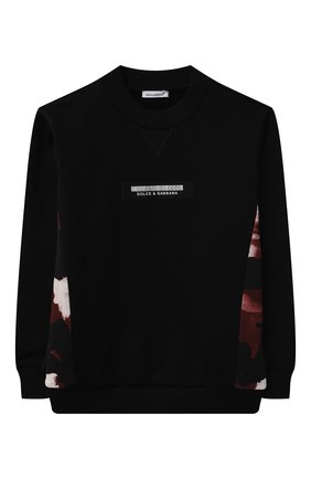 Детский хлопковый свитшот DOLCE & GABBANA черного цвета по цене 25500 руб., арт. L4JWAE/G7YKP/8-14 | Фото 1 Детский хлопковый свитшот DOLCE & GABBANA черного цвета, арт. L4JWAE/G7YKP/8-14 | Фото 1