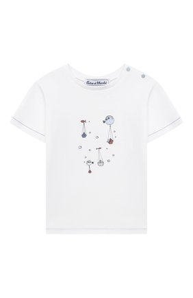 Детский хлопковая футболка TARTINE ET CHOCOLAT белого цвета по цене 4965 руб., арт. TS10091/18M-3A | Фото 1 Детский хлопковая футболка TARTINE ET CHOCOLAT белого цвета, арт. TS10091/18M-3A | Фото 1 (Рукава: Короткие; Материал внешний: Хлопок; Ростовка одежда: 36 мес | 98 см)