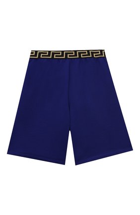 Детские хлопковые шорты VERSACE синего цвета по цене 15950 руб., арт. 1000124/1A00014/8A-14A | Фото 1 Детские хлопковые шорты VERSACE синего цвета, арт. 1000124/1A00014/8A-14A | Фото 1