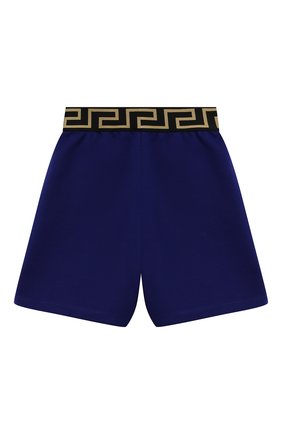 Детские хлопковые шорты VERSACE синего цвета по цене 14100 руб., арт. 1000124/1A00014/4A-6A | Фото 1 Детские хлопковые шорты VERSACE синего цвета, арт. 1000124/1A00014/4A-6A | Фото 1