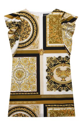 Детское хлопковое платье VERSACE разноцветного цвета по цене 38000 руб., арт. 1000175/1A00306/8A-14A | Фото 1 Детское хлопковое платье VERSACE разноцветного цвета, арт. 1000175/1A00306/8A-14A | Фото 1 (Материал подклада: Хлопок; Случай: Повседневный; Материал внешний: Хлопок; Девочки Кросс-КТ: Платье-одежда; Рукава: Короткие; Ростовка одежда: 12 лет | 152 см, 16 лет | 164 см, 8 лет | 128 см)