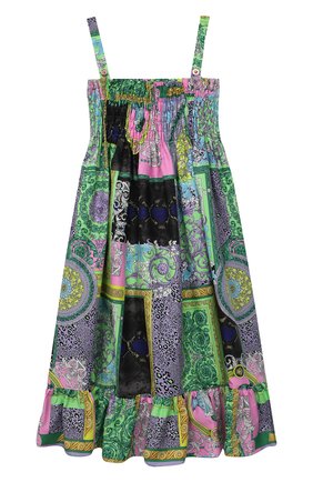 Детское хлопковый сарафан VERSACE разноцветного цвета по цене 36300 руб., арт. 1000186/1A00297/8A-14A | Фото 1 Детское хлопковый сарафан VERSACE разноцветного цвета, арт. 1000186/1A00297/8A-14A | Фото 1