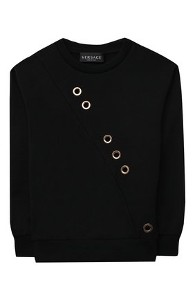 Детский хлопковый свитшот VERSACE черного цвета по цене 19950 руб., арт. 1000198/1A00155/4A-6A | Фото 1 Детский хлопковый свитшот VERSACE черного цвета, арт. 1000198/1A00155/4A-6A | Фото 1