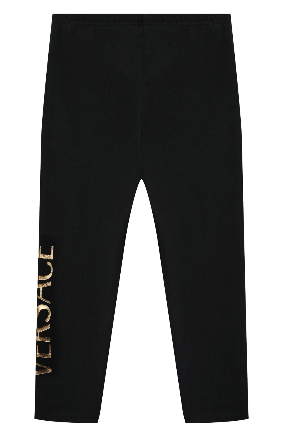 Детские хлопковые леггинсы VERSACE черного цвета по цене 7995 руб., арт. 1000205/1A00328 | Фото 2 Детские хлопковые леггинсы VERSACE черного цвета, арт. 1000205/1A00328 | Фото 2