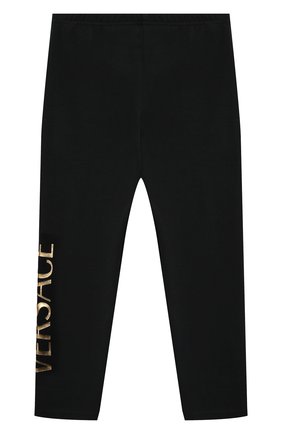 Детские хлопковые леггинсы VERSACE черного цвета по цене 7995 руб., арт. 1000205/1A00328 | Фото 2 Детские хлопковые леггинсы VERSACE черного цвета, арт. 1000205/1A00328 | Фото 2