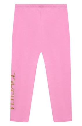 Детские хлопковые леггинсы VERSACE розового цвета по цене 7995 руб., арт. 1000205/1A00328 | Фото 2 Детские хлопковые леггинсы VERSACE розового цвета, арт. 1000205/1A00328 | Фото 2