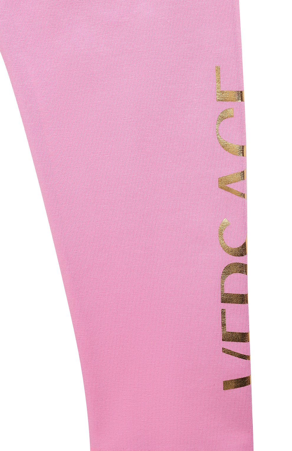 Детские хлопковые леггинсы VERSACE розового цвета по цене 7995 руб., арт. 1000205/1A00328 | Фото 3 Детские хлопковые леггинсы VERSACE розового цвета, арт. 1000205/1A00328 | Фото 3