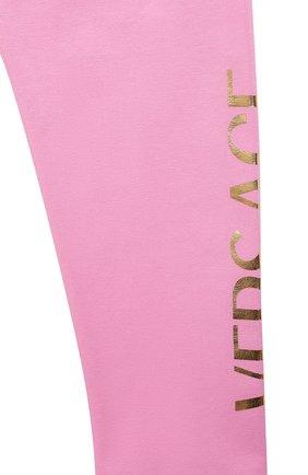 Детские хлопковые леггинсы VERSACE розового цвета по цене 7995 руб., арт. 1000205/1A00328 | Фото 3 Детские хлопковые леггинсы VERSACE розового цвета, арт. 1000205/1A00328 | Фото 3