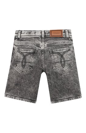 Детские джиновые шорты VERSACE серого цвета по цене 22600 руб., арт. 1000229/1A00187/4A-6A | Фото 2 Детские джиновые шорты VERSACE серого цвета, арт. 1000229/1A00187/4A-6A | Фото 2