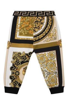 Детские хлопковые джоггеры VERSACE золотого цвета по цене 19250 руб., арт. 1000336/1A00265 | Фото 1 Детские хлопковые джоггеры VERSACE золотого цвета, арт. 1000336/1A00265 | Фото 1
