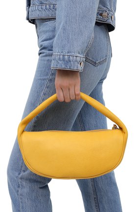 Женская сумка cush BY FAR желтого цвета, арт. 21CRCSHSYWFLTMED | Фото 2 (Сумки-технические: Сумки top-handle; Размер: medium; Материал: Натуральная кожа)
