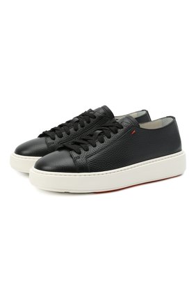 Женские кожаные кеды SANTONI черного цвета по цене 34350 руб., арт. WBCD60780BARCMEYN01 | Фото 1 Женские кожаные кеды SANTONI черного цвета, арт. WBCD60780BARCMEYN01 | Фото 1