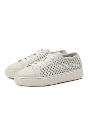 Женские кожаные кеды SANTONI белого цвета по цене 31750 руб., арт. WBCD60791BARCDRKI50 | Фото 1 Женские кожаные кеды SANTONI белого цвета, арт. WBCD60791BARCDRKI50 | Фото 1