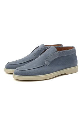 Женские замшевые ботинки SANTONI синего цвета по цене 39950 руб., арт. WUYA58458TISNPYLZ45 | Фото 1 Женские замшевые ботинки SANTONI синего цвета, арт. WUYA58458TISNPYLZ45 | Фото 1 (Женское Кросс-КТ: Дезерты-ботинки; Каблук высота: Низкий; Материал внутренний: Натуральная кожа; Подошва: Платформа; Материал внешний: Замша, Кожа; Материал утеплителя: Без утеплителя)