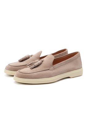 Женские замшевые лоферы SANTONI бежевого цвета по цене 41250 руб., арт. WUYA58744TISNPYLE53 | Фото 1 Женские замшевые лоферы SANTONI бежевого цвета, арт. WUYA58744TISNPYLE53 | Фото 1