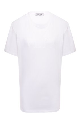 Женская хлопковая футболка VALENTINO белого цвета по цене 35650 руб., арт. VB3MG11N68L | Фото 1 Женская хлопковая футболка VALENTINO белого цвета, арт. VB3MG11N68L | Фото 1