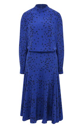 Женское шелковое платье KENZO синего цвета по цене 73650 руб., арт. FB52R0035521 | Фото 1 Женское шелковое платье KENZO синего цвета, арт. FB52R0035521 | Фото 1