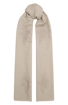 Женская шаль из шелка и шерсти VINTAGE SHADES белого цвета, арт. 32293 | Фото 1 (Материал: Текстиль, Шелк, Шерсть)