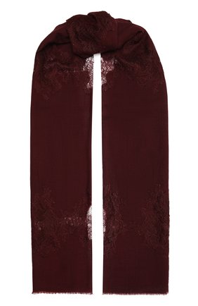 Женская шерстяная шаль VINTAGE SHADES бордового цвета, арт. 4286 | Фото 1 (Материал: Шерсть, Текстиль)