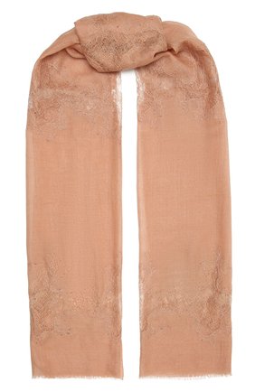 Женская шерстяная шаль VINTAGE SHADES розового цвета, арт. 4286 | Фото 1 (Материал: Шерсть, Текстиль)