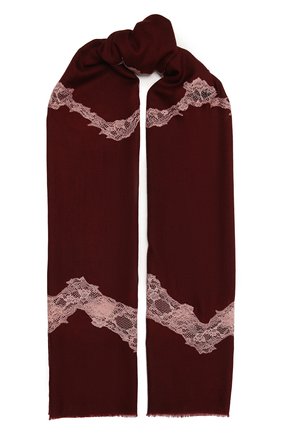 Женская шерстяная шаль VINTAGE SHADES бордового цвета, арт. 8999 | Фото 1 (Материал: Шерсть, Текстиль)