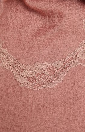 Женская шерстяная шаль VINTAGE SHADES розового цвета, арт. 8999 | Фото 2 (Материал: Шерсть, Текстиль)