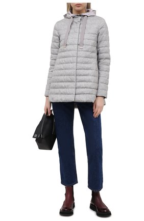 Женская пуховая куртка HERNO серого цвета по цене 152000 руб., арт. PI1093D/38087 | Фото 2 Женская пуховая куртка HERNO серого цвета, арт. PI1093D/38087 | Фото 2