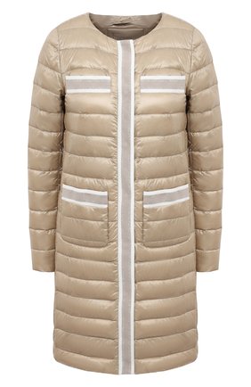 Женское пуховое пальто HERNO бежевого цвета по цене 48700 руб., арт. PI1245D/12017 | Фото 1 Женское пуховое пальто HERNO бежевого цвета, арт. PI1245D/12017 | Фото 1