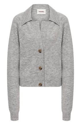 Женский кардиган NANUSHKA серого цвета по цене 29600 руб., арт. CADE_HEATHER GREY_FLUFFY KNIT | Фото 1 Женский кардиган NANUSHKA серого цвета, арт. CADE_HEATHER GREY_FLUFFY KNIT | Фото 1