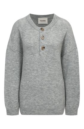 Женский пуловер NANUSHKA серого цвета по цене 32550 руб., арт. LAMEE_HEATHER GREY_FLUFFY KNIT | Фото 1 Женский пуловер NANUSHKA серого цвета, арт. LAMEE_HEATHER GREY_FLUFFY KNIT | Фото 1