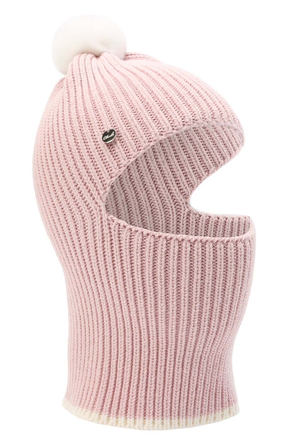 Детского хлопковая шапка-балаклава CHOBI светло-розового цвета, арт. WH-3012 | Фото 1 (Материал: Текстиль, Синтетический материал, Хлопок)