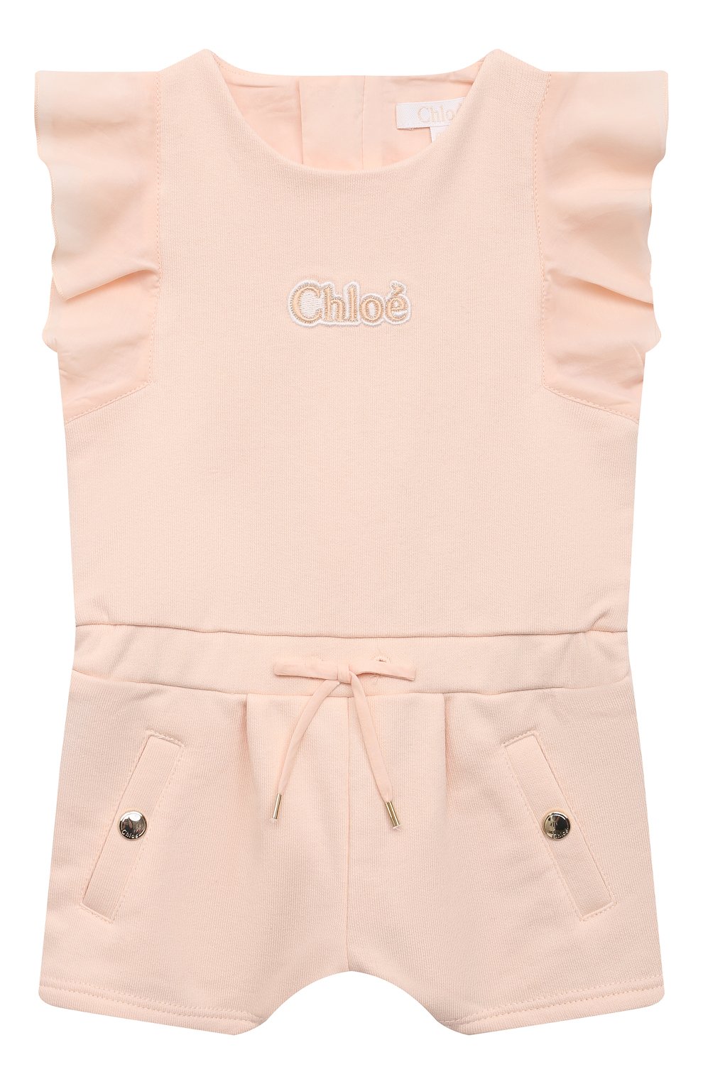 Детский хлопковый комбинезон CHLOÉ розового цвета, арт. C04181 | Фото 1