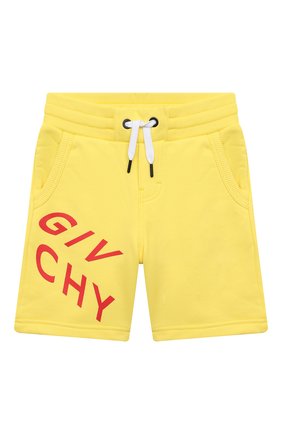 Детские хлопковые шорты GIVENCHY желтого цвета по цене 19950 руб., арт. H24119 | Фото 1 Детские хлопковые шорты GIVENCHY желтого цвета, арт. H24119 | Фото 1