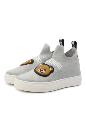 Детские текстильные кеды MOSCHINO серого цвета по цене 35200 руб., арт. 67505/T0MAIA/36-41 | Фото 1 Детские текстильные кеды MOSCHINO серого цвета, арт. 67505/T0MAIA/36-41 | Фото 1 (Материал внешний: Текстиль; Материал внутренний: Натуральная кожа; Региональные ограничения белый список (Axapta Mercury): RU; Длина стельки: 23,7; Мальчики Кросс-КТ: Обувь-высокие)
