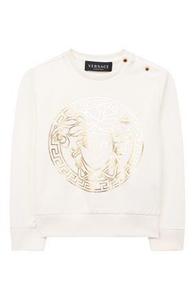 Детский хлопковый свитшот VERSACE белого цвета по цене 14150 руб., арт. 1000174/1A00229 | Фото 1 Детский хлопковый свитшот VERSACE белого цвета, арт. 1000174/1A00229 | Фото 1