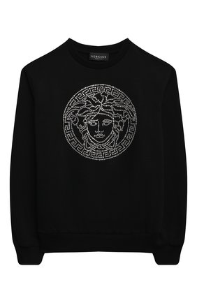 Детский хлопковый свитшот VERSACE черного цвета по цене 22200 руб., арт. 1000349/1A00289/8A-14A | Фото 1 Детский хлопковый свитшот VERSACE черного цвета, арт. 1000349/1A00289/8A-14A | Фото 1