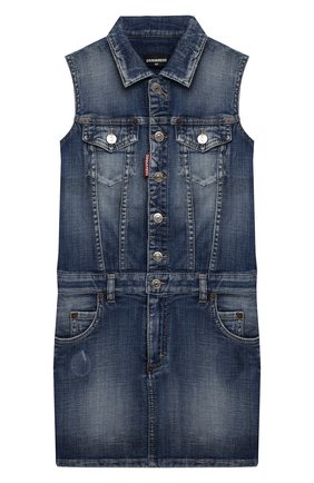 Детское джинсовый сарафан DSQUARED2 синего цвета по цене 28600 руб., арт. DQ0091-D005F | Фото 1 Детское джинсовый сарафан DSQUARED2 синего цвета, арт. DQ0091-D005F | Фото 1 (Материал внешний: Хлопок; Рукава: Короткие; Девочки Кросс-КТ: Сарафан-одежда; Ростовка одежда: 10 - 11 лет | 140 - 146см, 12 лет | 152 см, 13 - 15 лет | 158 см, 6 лет | 116 см, 8 лет | 128 см)