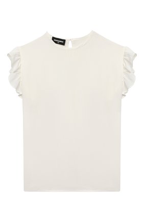 Детский топ DSQUARED2 белого цвета по цене 15350 руб., арт. DQ0095-D005M | Фото 1 Детский топ DSQUARED2 белого цвета, арт. DQ0095-D005M | Фото 1