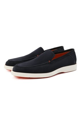 Мужские замшевые лоферы SANTONI темно-синего цвета по цене 42800 руб., арт. MGDT17459BARESVUU60 | Фото 1 Мужские замшевые лоферы SANTONI темно-синего цвета, арт. MGDT17459BARESVUU60 | Фото 1