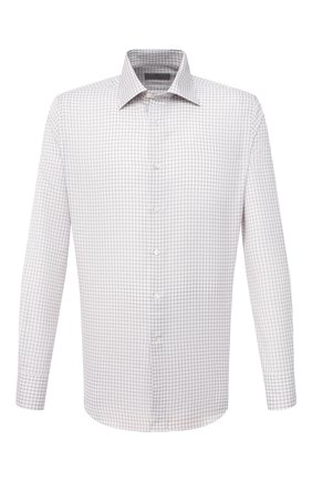 Мужская сорочка из хлопка и льна CANALI хаки цвета по цене 22900 руб., арт. N705/GR02297 | Фото 1 Мужская сорочка из хлопка и льна CANALI хаки цвета, арт. N705/GR02297 | Фото 1