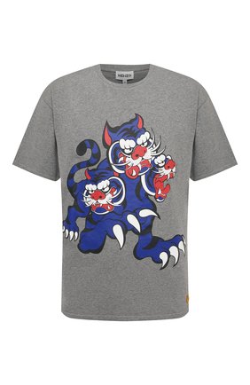 Мужская хлопковая футболка kenzo x kansai yamamoto KENZO серого цвета по цене 12900 руб., арт. FB55TS0714SJ | Фото 1 Мужская хлопковая футболка kenzo x kansai yamamoto KENZO серого цвета, арт. FB55TS0714SJ | Фото 1 (Принт: С принтом; Рукава: Короткие; Стили: Гранж; Материал внешний: Хлопок; Длина (для топов): Стандартные)