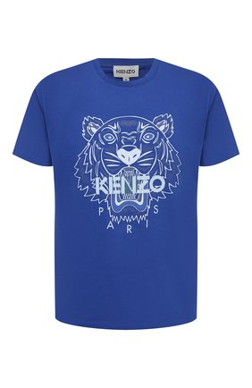 Мужская хлопковая футболка KENZO синего цвета по цене 9255 руб., арт. FB55TS0204YA | Фото 1 Мужская хлопковая футболка KENZO синего цвета, арт. FB55TS0204YA | Фото 1