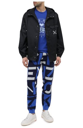Мужская хлопковая футболка KENZO синего цвета по цене 9255 руб., арт. FB55TS0204YA | Фото 2 Мужская хлопковая футболка KENZO синего цвета, арт. FB55TS0204YA | Фото 2