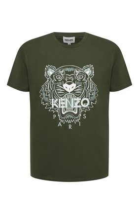 Мужская хлопковая футболка KENZO хаки цвета по цене 9255 руб., арт. FB55TS0204YA | Фото 1 Мужская хлопковая футболка KENZO хаки цвета, арт. FB55TS0204YA | Фото 1 (Принт: С принтом; Рукава: Короткие; Длина (для топов): Стандартные; Материал внешний: Хлопок; Стили: Гранж)