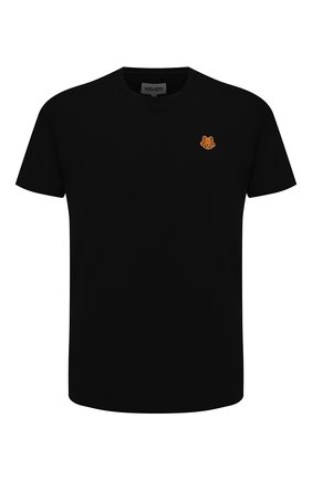 Мужская хлопковая футболка KENZO черного цвета, арт. FB55TS0034SA | Фото 1 (Длина (для топов): Стандартные; Рукава: Короткие; Стили: Спорт-шик, Гранж; Материал внешний: Хлопок; Принт: Без принта)