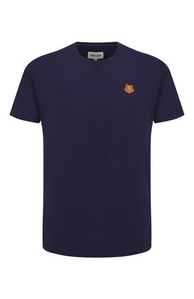 Мужская хлопковая футболка KENZO синего цвета по цене 9255 руб., арт. FB55TS0034SA | Фото 1 Мужская хлопковая футболка KENZO синего цвета, арт. FB55TS0034SA | Фото 1 (Стили: Спорт-шик, Гранж; Рукава: Короткие; Материал внешний: Хлопок; Длина (для топов): Стандартные; Принт: Без принта)