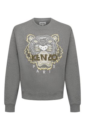 Мужской хлопковый свитшот KENZO серого цвета по цене 19500 руб., арт. FB55SW1104XA | Фото 1 Мужской хлопковый свитшот KENZO серого цвета, арт. FB55SW1104XA | Фото 1 (Мужское Кросс-КТ: свитшот-одежда; Материал внешний: Хлопок; Рукава: Длинные; Стили: Гранж; Принт: С принтом; Длина (для топов): Стандартные)