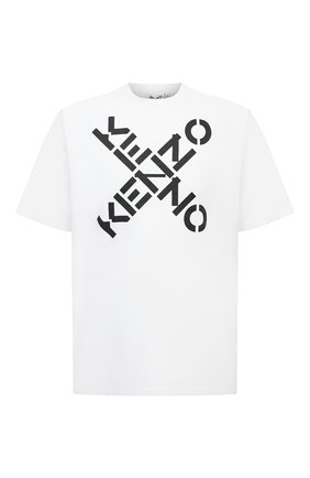 Мужская хлопковая футболка kenzo sport KENZO белого цвета, арт. FA65TS5024SJ | Фото 1 (Рукава: Короткие; Стили: Гранж, Спорт-шик; Длина (для топов): Стандартные; Материал внешний: Хлопок; Принт: С принтом; Кросс-КТ: Спорт)