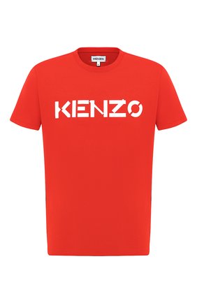 Мужская хлопковая футболка KENZO красного цвета, арт. FA65TS0004SJ | Фото 1 (Материал внешний: Хлопок; Длина (для топов): Стандартные; Рукава: Короткие; Принт: С принтом; Стили: Гранж)