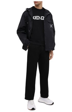 Мужской хлопковый свитшот KENZO черно-белого цвета по цене 21500 руб., арт. FA65SW0004MD | Фото 2 Мужской хлопковый свитшот KENZO черно-белого цвета, арт. FA65SW0004MD | Фото 2
